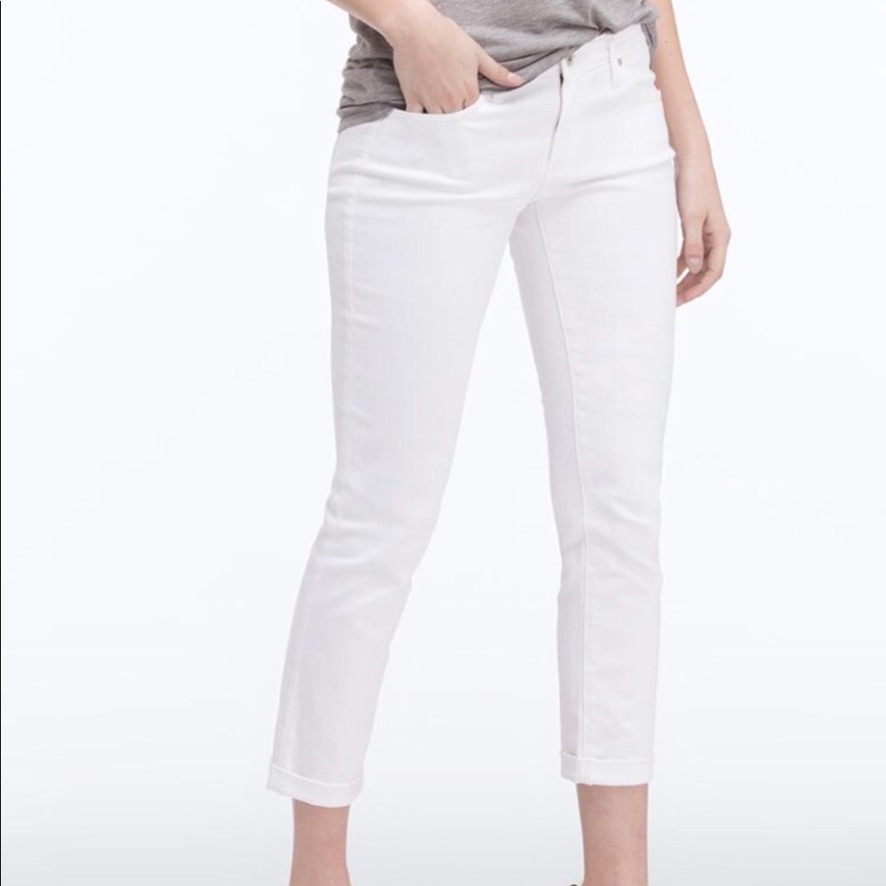 AG Stilt Roll Up Jeans in White